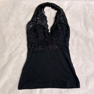 Top is laced and bottom is regular cover. Goes over the neck. Slim fit.